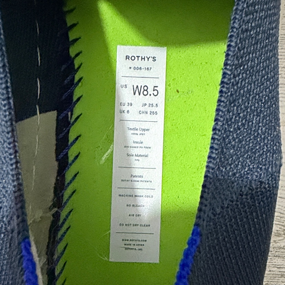 Rothy's The Original Navy Blue Women's Slip-On Sneakers - Picture 11 of 12